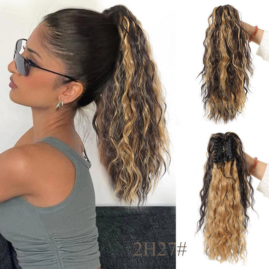 ⏳זמן מוגבל 50% הנחה💥💖18 אינץ' תוספת שיער מתולתל גלי מתולתל עם קוקו