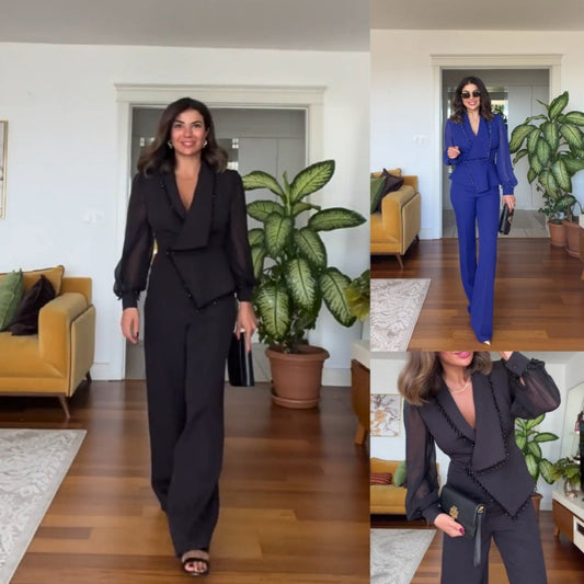 משלוח חינם היום בלבד💋חליפת עיצוב אסימטרית עם צווארון חליפה💐